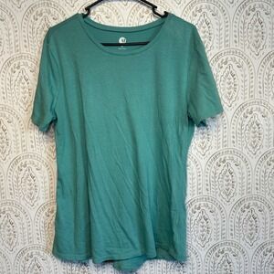 A&i Womens XL Teal Green Short Sleeve Crewneck Cotton Modal Blend Tee Top